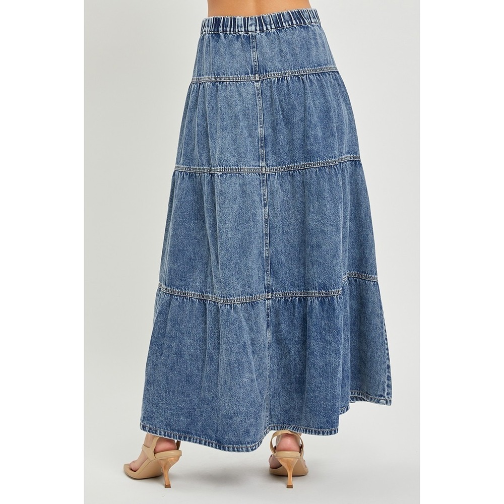 RISEN High Rise Ruffle Long Skirts - Medium - Picture 4 of 6